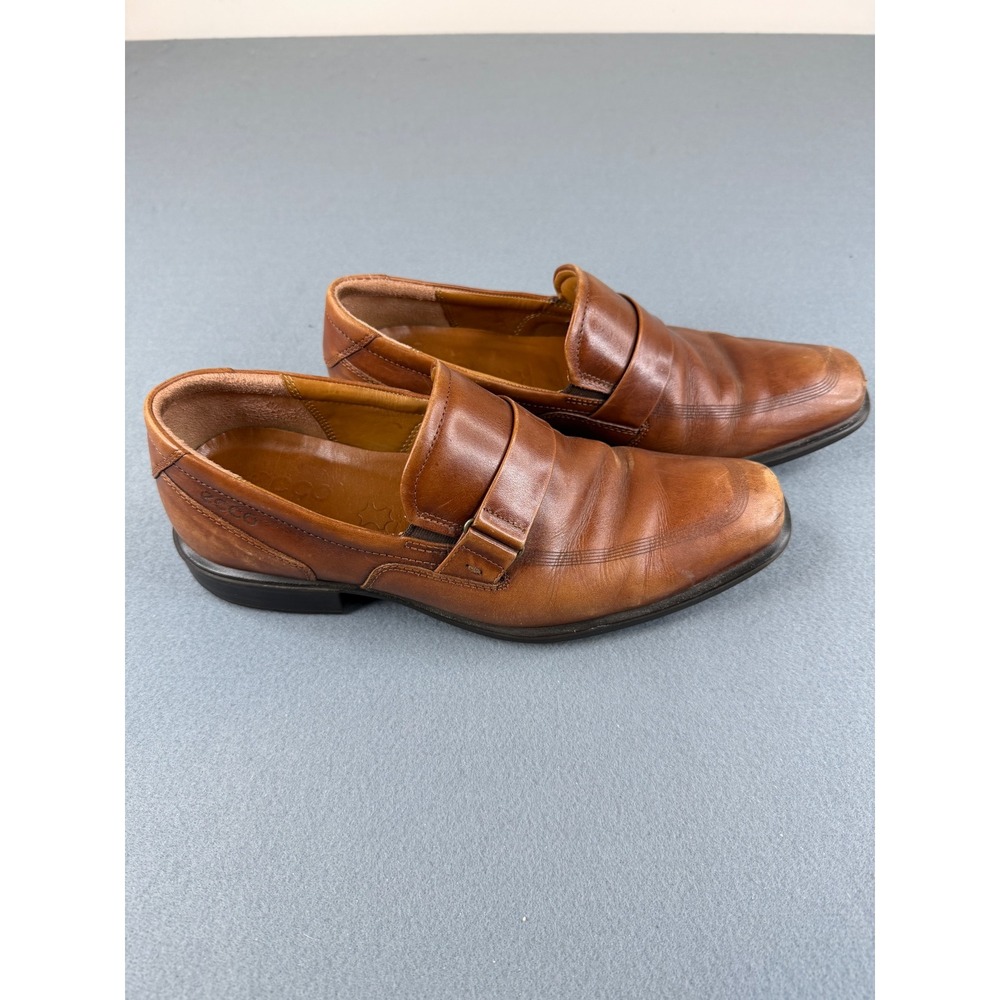 ECCO Edinburgh Loafers Mens EU‎ 41 US 7.5 Brown Leather Slip On Dress Shoes